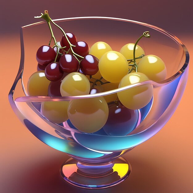 Un vaso con uvas amarillas