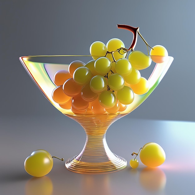 Un vaso con uvas amarillas