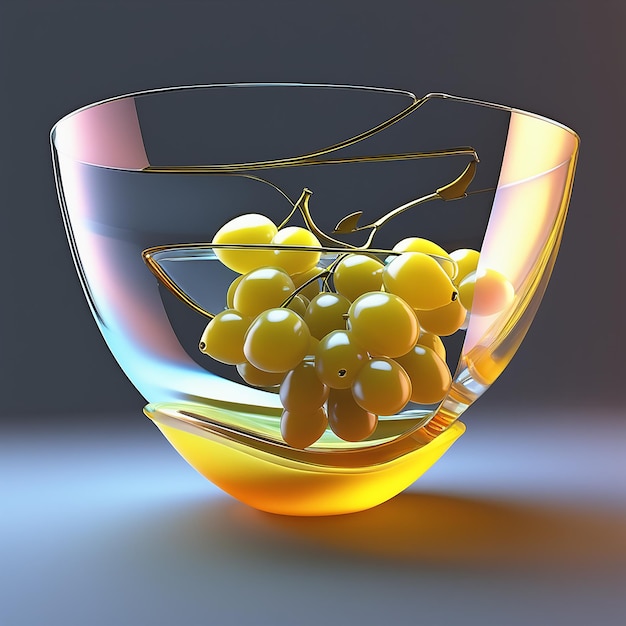 Un vaso con uvas amarillas