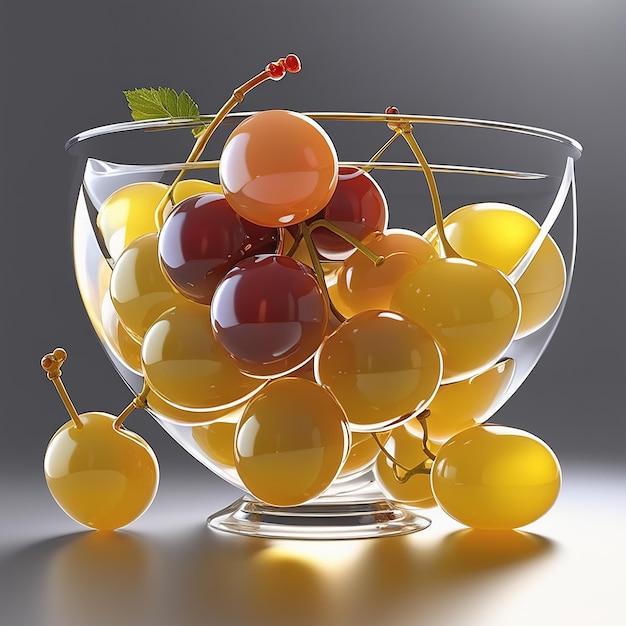 Un vaso con uvas amarillas