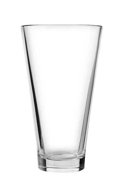 vaso de vidrio transparente de forma lacónica aislado