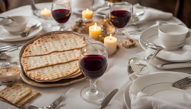 un vaso de vino está en una mesa con un plato de galletas y un vas o de vino