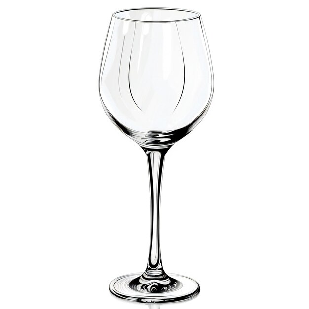 Vaso de vino vacío aislado sobre un fondo blanco