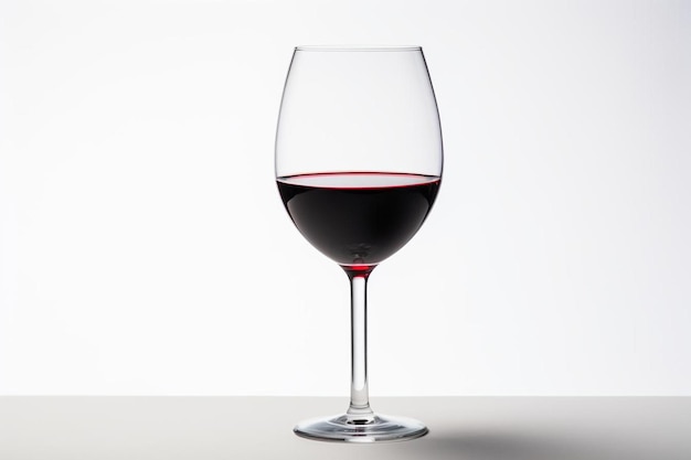 Foto un vaso de vino con un vino tinto en él
