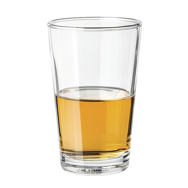 Vaso de whisky aislado sobre un fondo blanco