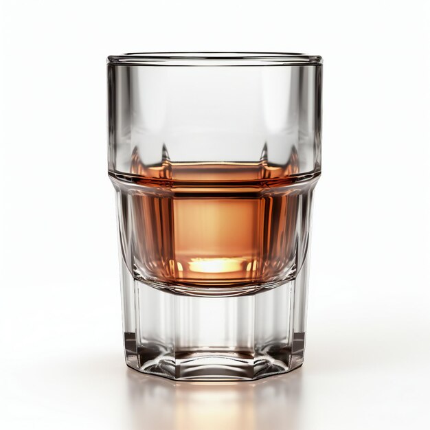 Vaso de whisky aislado sobre un fondo blanco