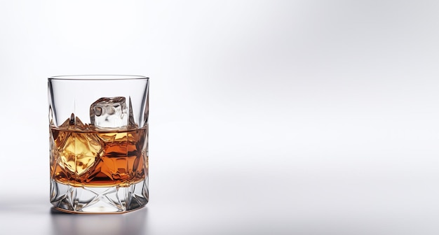 Foto vaso de whisky sobre un fondo blanco sólido muy detallado clasificación de color profesional limpio agudo