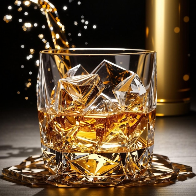 Vaso de whisky con whisky