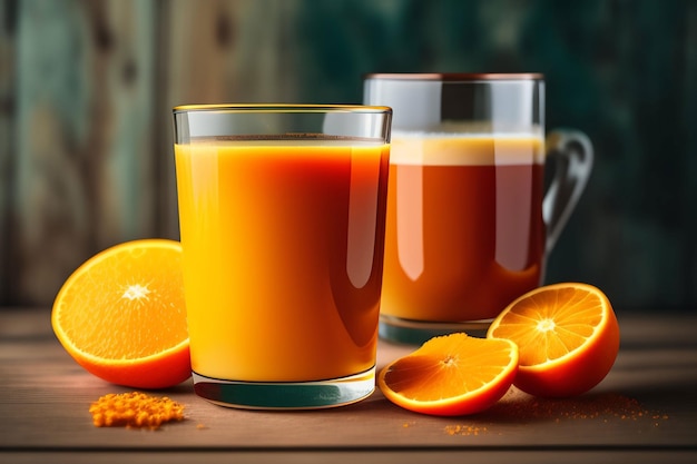 vaso de zumo de naranja