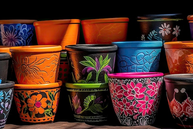 Vasos decorados e pintados