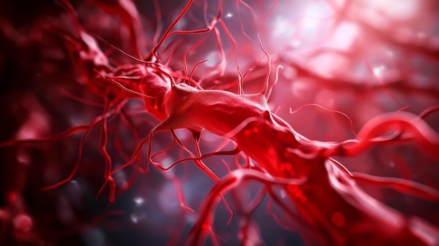 Vasos sanguíneos conexões neurais o movimento do sangue dentro do corpo humano focos de inflamação