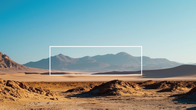 Foto vasto paisaje desértico con dunas de arena y cordillera