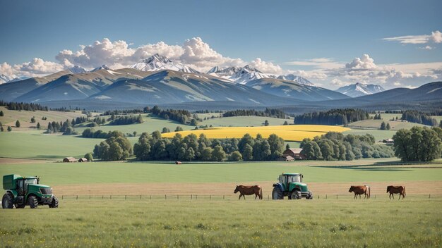 Vasto paisaje de hermosas tierras de cultivo