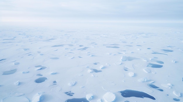 Vastos campos de hielo derretido se extienden debajo de la lente aérea destacando los efectos devastadores