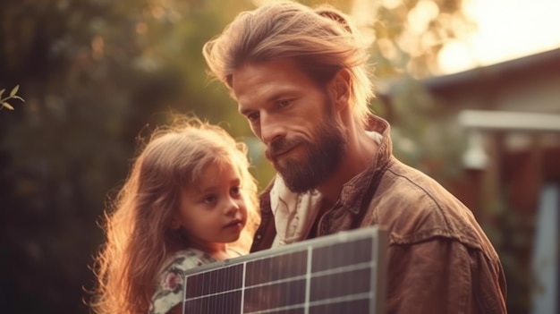 Vater_mit_seiner_kleinen_Tochter_fahrend_solar_panel_at_t