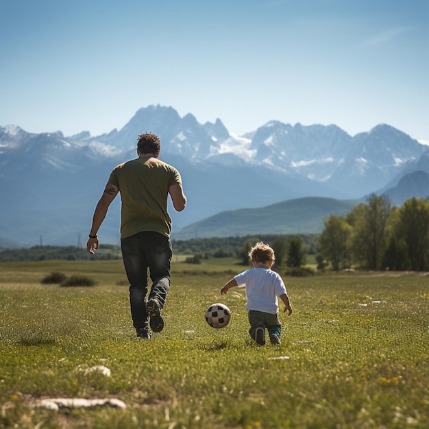 Vater und Sohn verbringen Zeit zusammen