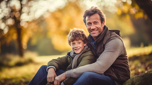 Vater und Sohn zusammen am Vatertag