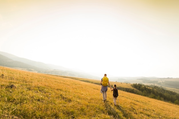 Vater und Tochter Wandern