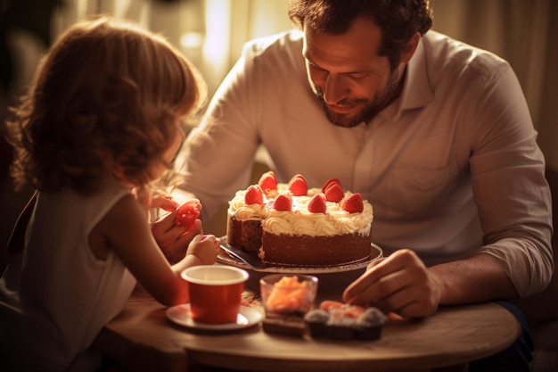 Vatertagsfeier mit Kuchen