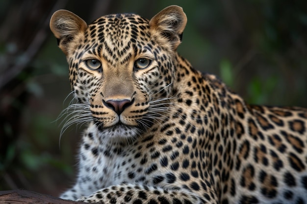 Se ve un leopardo en la naturaleza.