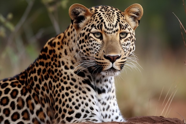 Se ve un leopardo en un parque de vida silvestre.