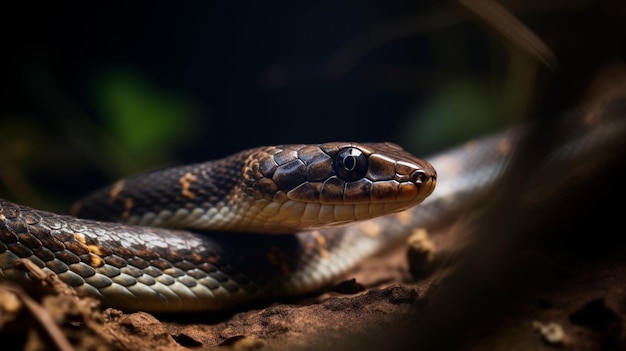 Se ve una serpiente en esta foto sin fecha.