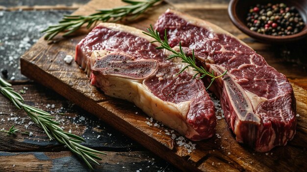 Vea el filete de carne de res Wagyu envejecido en seco