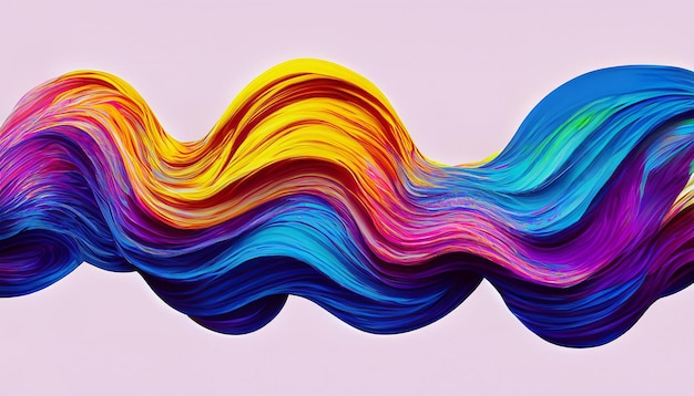 Foto vector 3d pintura curl resumen espiral pincel trazo que fluye forma de cinta tinta líquida digital