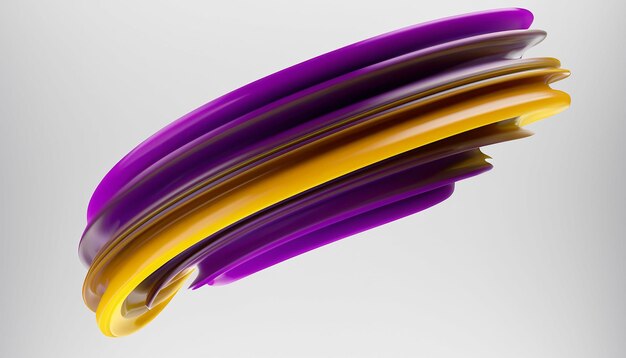Vector 3D Pintura Curl Resumen Espiral Pincel Trazo Que Fluye Forma De Cinta Tinta Líquida Digital