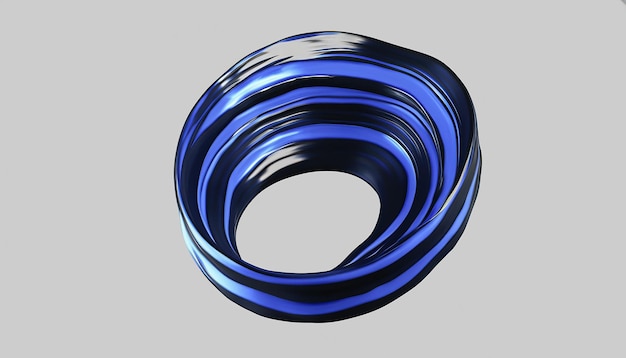Vector 3D Pintura Curl Resumen Espiral Pincel Trazo Que Fluye Forma De Cinta Tinta Líquida Digital
