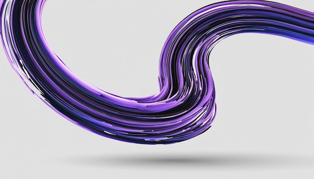 Vector 3D Pintura Curl Resumen Espiral Pincel Trazo Que Fluye Forma De Cinta Tinta Líquida Digital