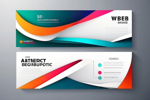 Vector abstracto diseño geométrico plantilla web de banner diseño moderno