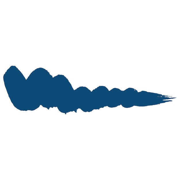 Vector Acuarela pintada con pincel azul Elemento de diseño dibujado a mano aislado sobre fondo blanco