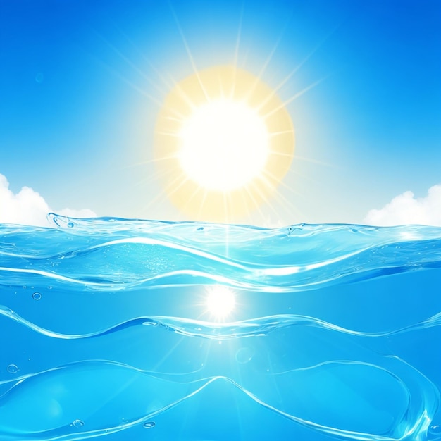 vector água aqua com fundo de luz solar