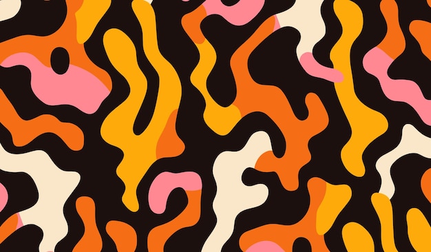 Vector Animal Print Delight Groovy y colorido fondo transparente