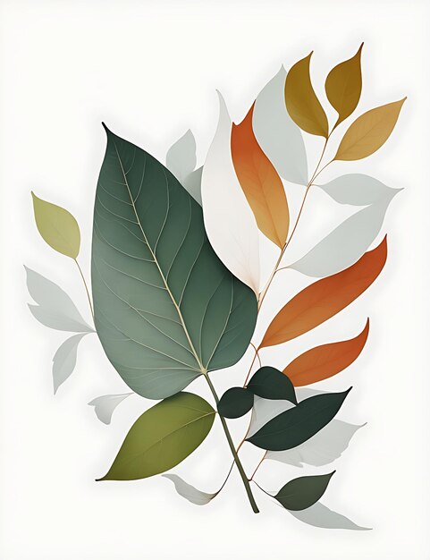 Vector de arte de hoja escandinavo