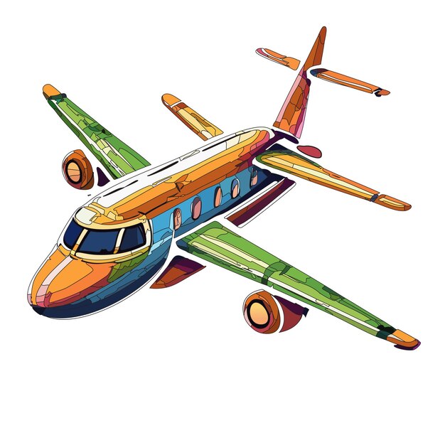 Foto vector de avión de colores