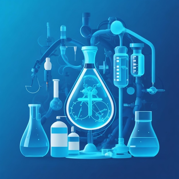 vector bonito fondo azul sobre la ciencia médica