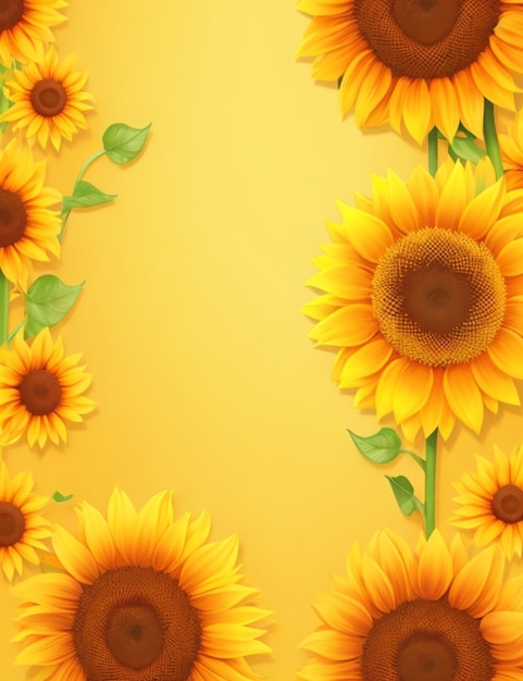 vector de borde de girasol