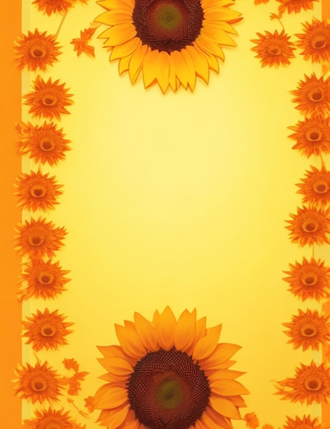 Foto vector de borde de girasol