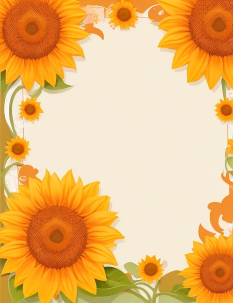 Foto vector de borde de girasol