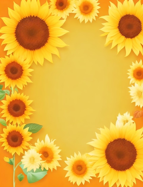 vector de borde de girasol