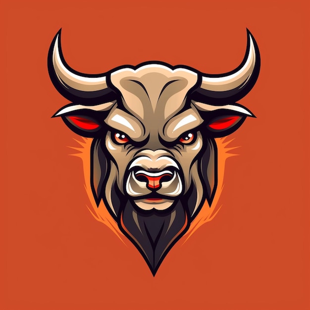 Vector de cabeza de toro logotipo aislar el fondo