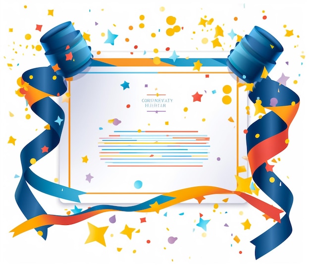 Vector de certificado de premio de diseño web de UI de estilo plano