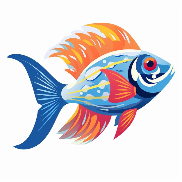 Vector channa peixe de água doce bonito para aquário de cores diferentes peixe dourado borda vermelha betta truta