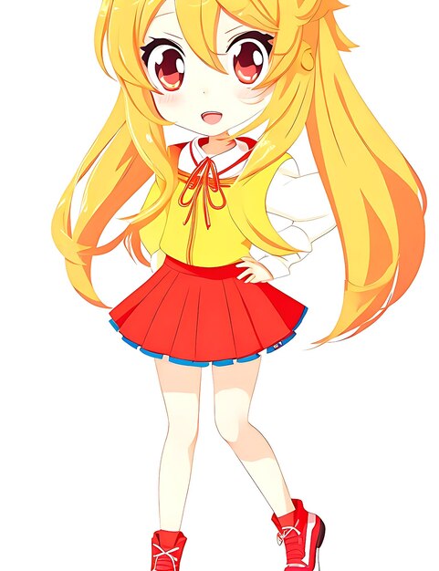 Vector chica joven animestyle personaje vector ilustración diseño manga anime girl ai generado