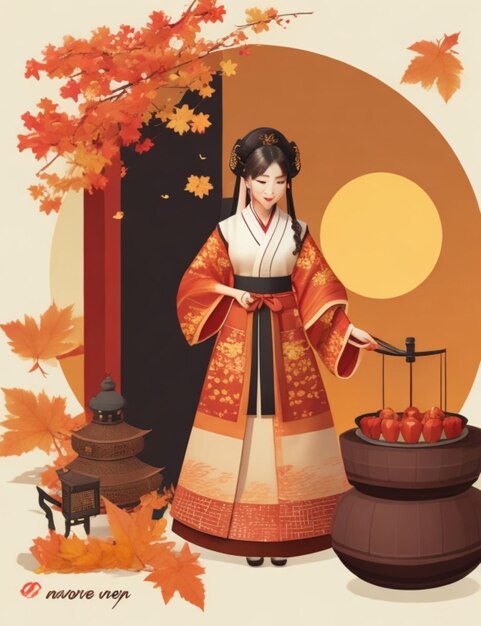 Foto vector chuseok vibrante