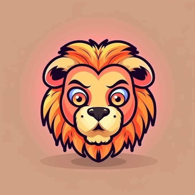 Vector de clipart 3D de la cara del león