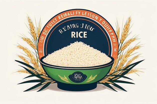 Foto vector de concepto de diseño de gran calidad de arroz premium