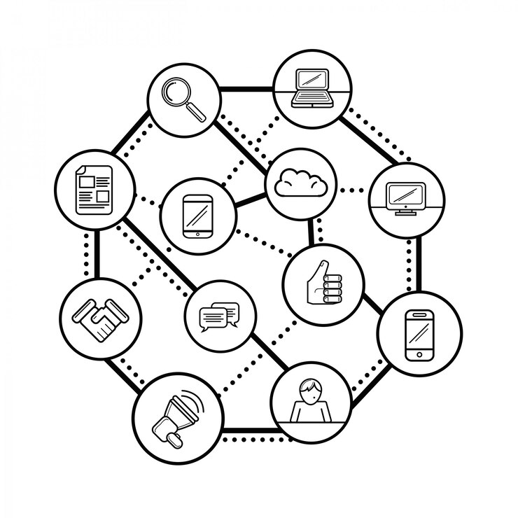 Foto vector de concepto de redes sociales